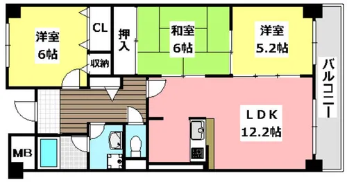 キャピタルグレイス【5階】の間取り