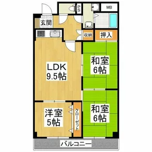千代田司マンション【1階】の間取り