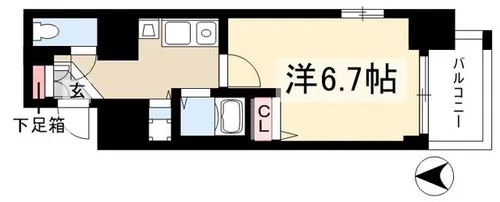 ライジングコート名古屋駅南【803号室】の間取り