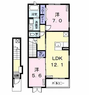 2LDKの間取り画像