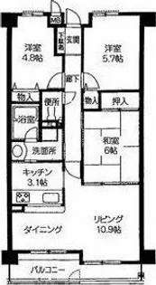 バンベール千種竹越【2階】の間取り