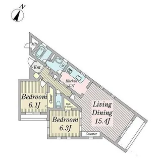 Orden穂波(オルデンホナミ)【0202号室】の間取り