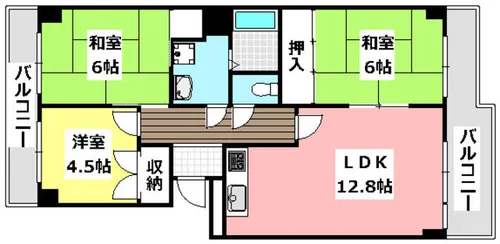 千里サザンテラス【203号室】の間取り