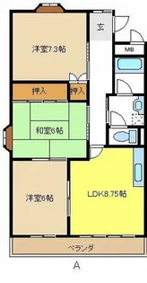 リバティー・ヒル乗鞍【1階】の間取り