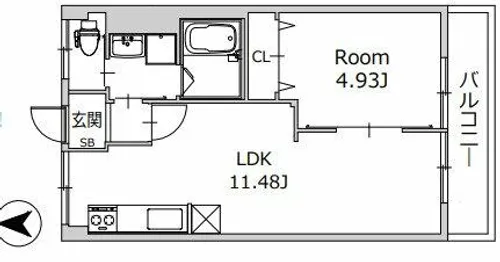 ラムール東二見【4階】の間取り