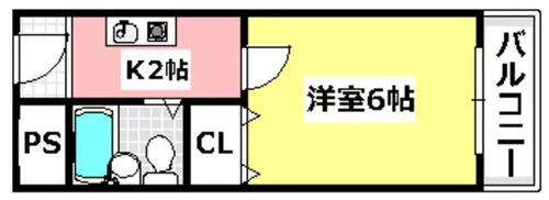 清水M-1【201号室】の間取り