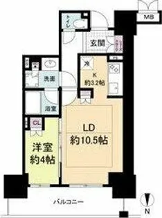 ローレルタワー堺筋本町【9階】の間取り