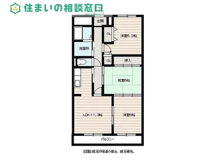 愛知県岡崎市土井町字藤ノ木乙【マンション】の間取り