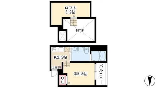 Kレジデンス名駅【201号室】の間取り