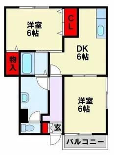 2DKの間取り画像