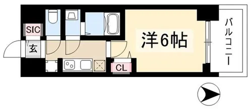 プレサンス名古屋菊井セルカ【2階】の間取り