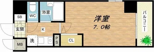 1Kの間取り画像