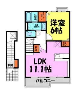 グリーン・グリーン【202号室】の間取り