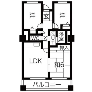 サザンコート泉佐野【6階】の間取り