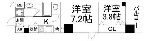 スプランディッド堀江【4階】の間取り