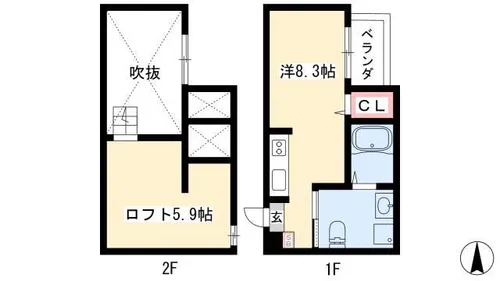 セジョリグラース【205号室】の間取り