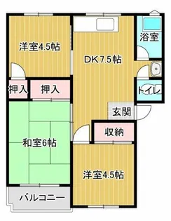 サウスヒルズ由良【103号室】の間取り
