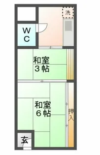 月見荘【3号室】の間取り