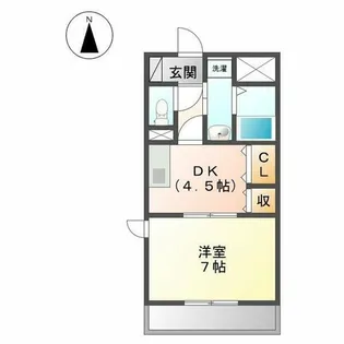 ディアコート磯部第6【2B号室】の間取り
