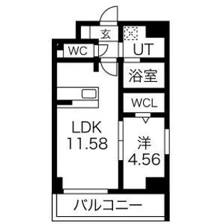 GRANDUKE代官町reverso【203号室】の間取り