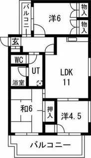ダイアパレス葵【9階】の間取り