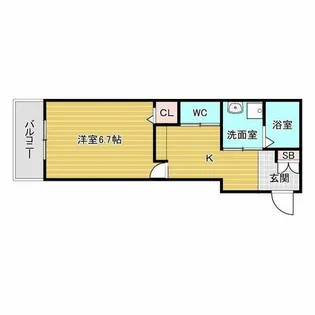 エフグレイス豊中【1階】の間取り