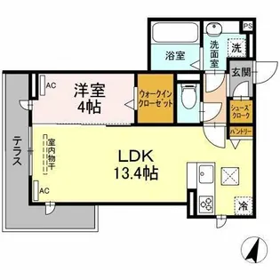 ル・グロンシャリオ【1階】の間取り