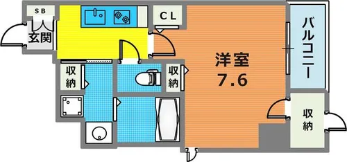 BLUE SKY MAYA【502号室】の間取り