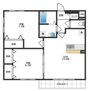 アルコバレーノ【306号室】の間取り