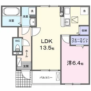 エアリー若松 Ⅰ【1階】の間取り
