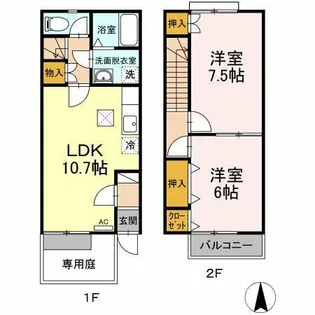 Un Grand A【1階】の間取り