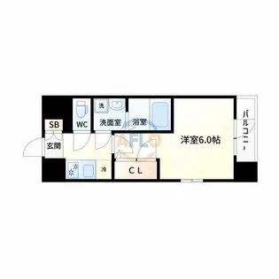 エスリードレジデンス大阪WEST【6階】の間取り