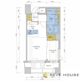 福岡県福岡市博多区千代1丁目【マンション】の間取り