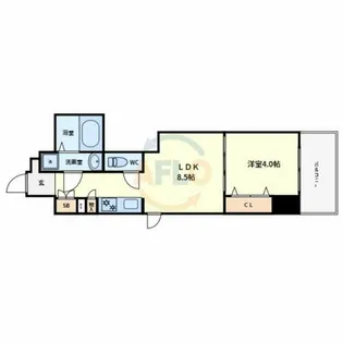 クローバー・グランツ三国ヶ丘【5階】の間取り