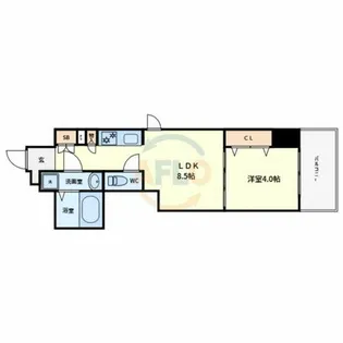 クローバー・グランツ三国ヶ丘【6階】の間取り