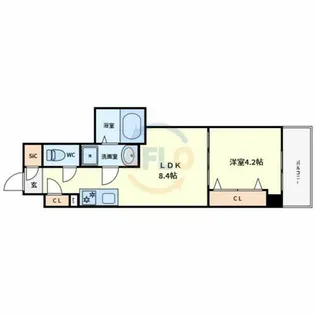 クローバー・グランツ三国ヶ丘【10階】の間取り