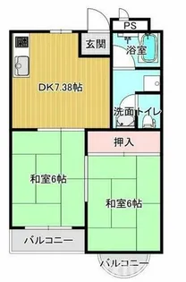 万博南ハイツ【2階】の間取り