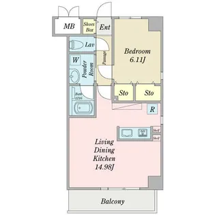 ウイングコート深沢【0206号室】の間取り