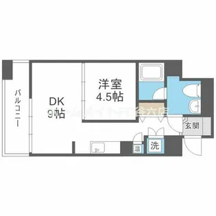 ゼニスレジデンス難波南【9階】の間取り