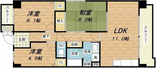 グラマシー立売堀【9階】の間取り