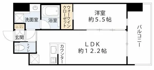 プレジオ九条【14階】の間取り