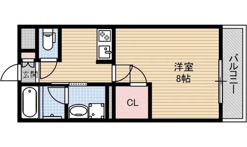 ウェルスクエア茨木春日【205号室】の間取り
