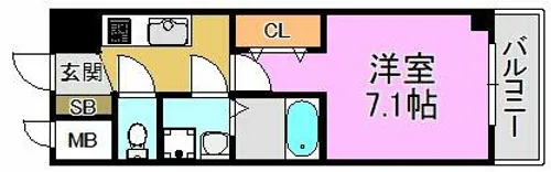 S-RESIDENCE高井田Central【6階】の間取り