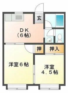 潮見が丘ハイツ【105号室】の間取り