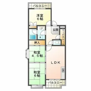 サンシティ今寺【4階】の間取り