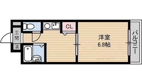 アーバン鳥飼【401号室】の間取り