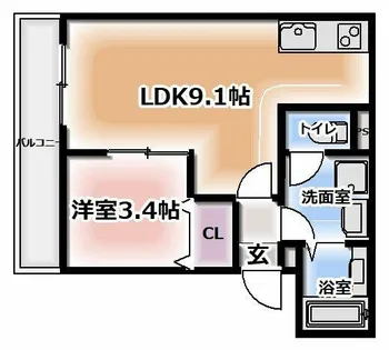 ジーメゾン池田旭町【2階】の間取り