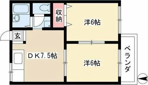 ツインズ新川B棟【201号室】の間取り