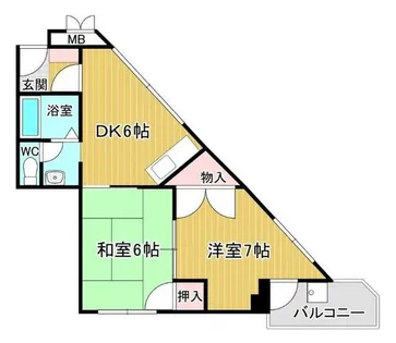 サニーサイドハイツ【202号室】の間取り