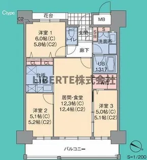 プライムメゾン セントラルパーク【5階】の間取り